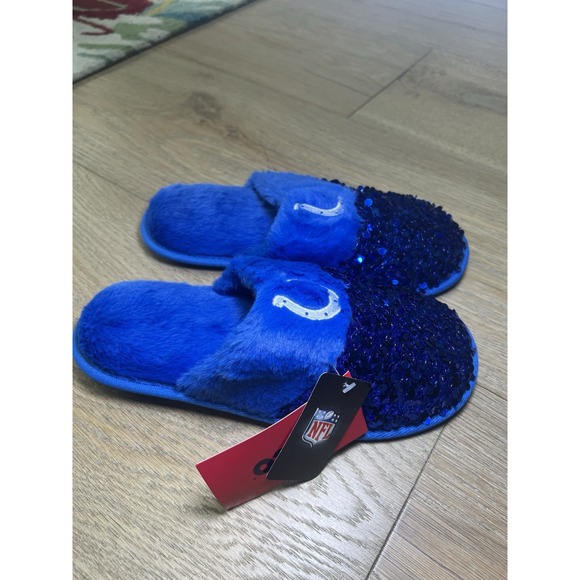 Women's NFL Indianapolis Colts FOCO Blue Slippers Size 7-8 New - Picture 2 of 8